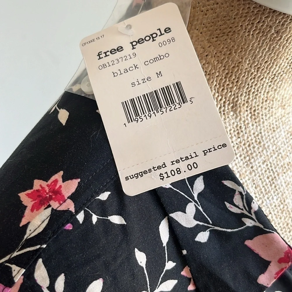 Free People Lighten Up Floral Mini Dress Medium NEW!